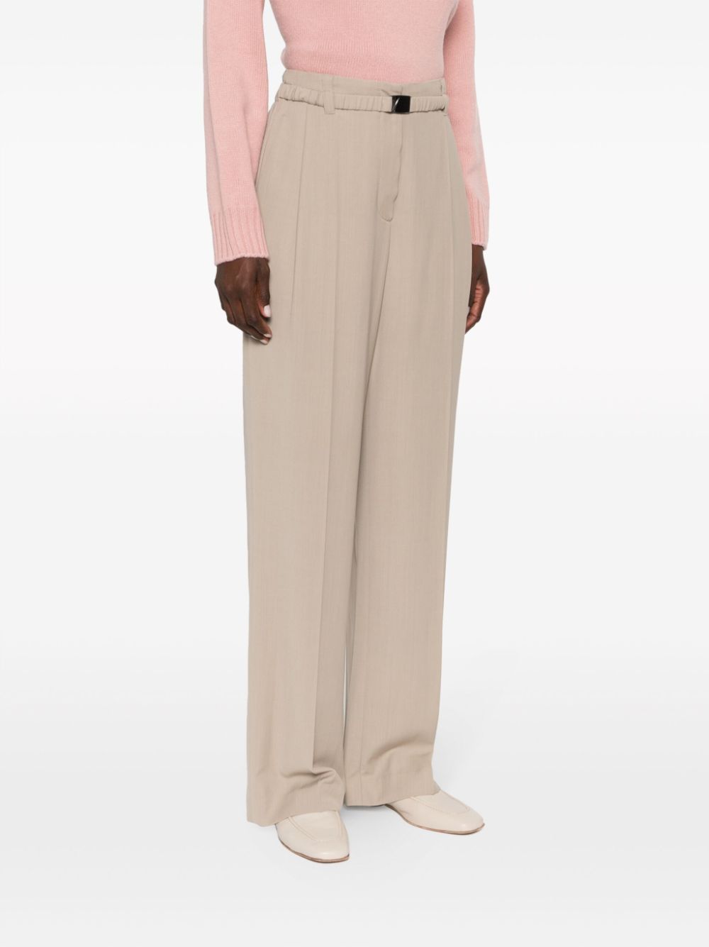 Brunello Cucinelli belted pleated straight-leg trousers Women