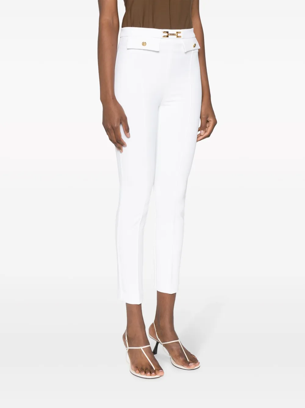 Elisabetta Franchi Cropped broek Wit