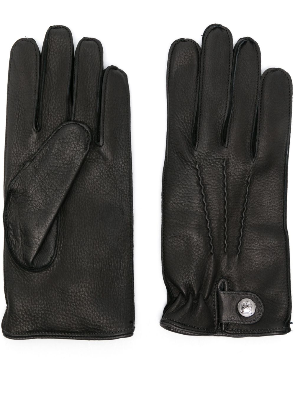Corneliani wrist-strap leather gloves - Nero