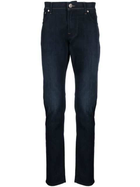 Corneliani logo-embroidered straight jeans