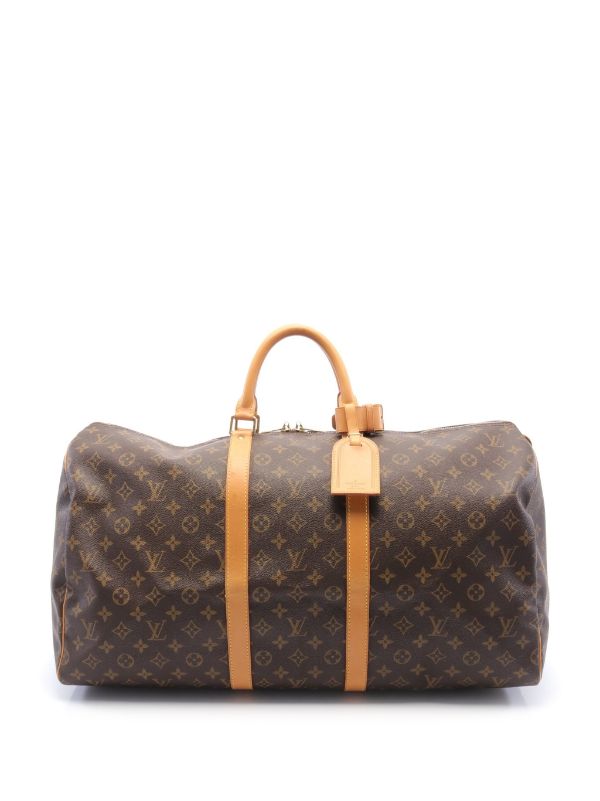 Brown Louis Vuitton Monogram Keepall 55 Travel Bag