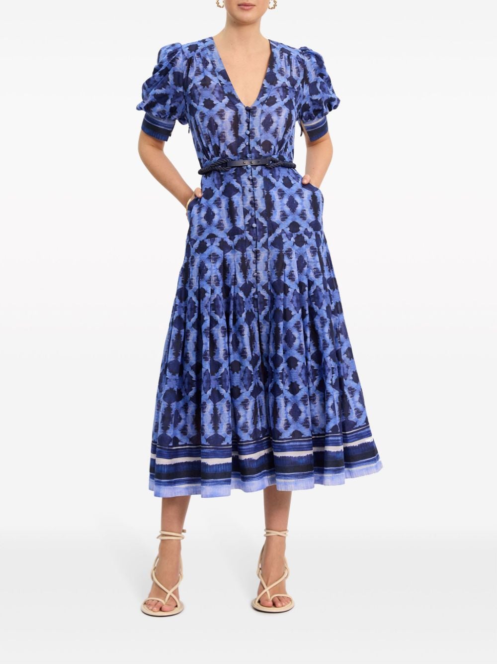 Rebecca Vallance Midi-jurk van biologisch katoen Blauw