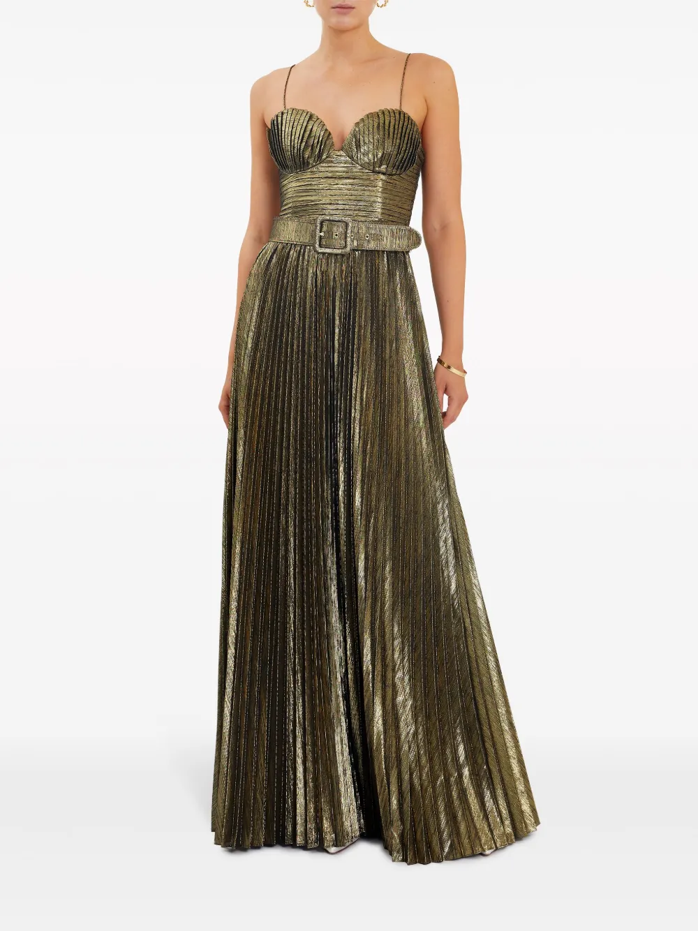Rebecca Vallance Metallic avondjurk - Groen