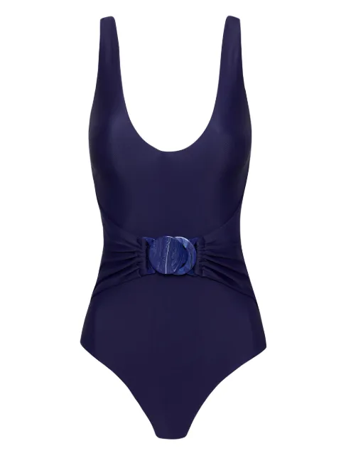 Rebecca Vallance Alba belted V-neck swimsuit