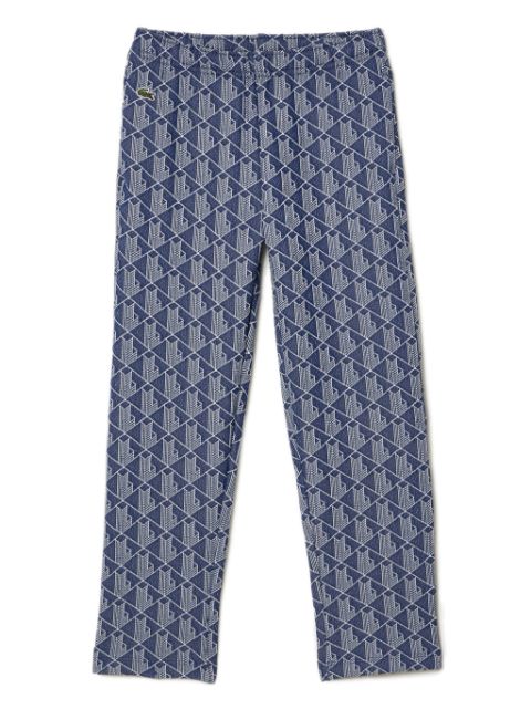 Lacoste Kids monogram-pattern cotton track pants