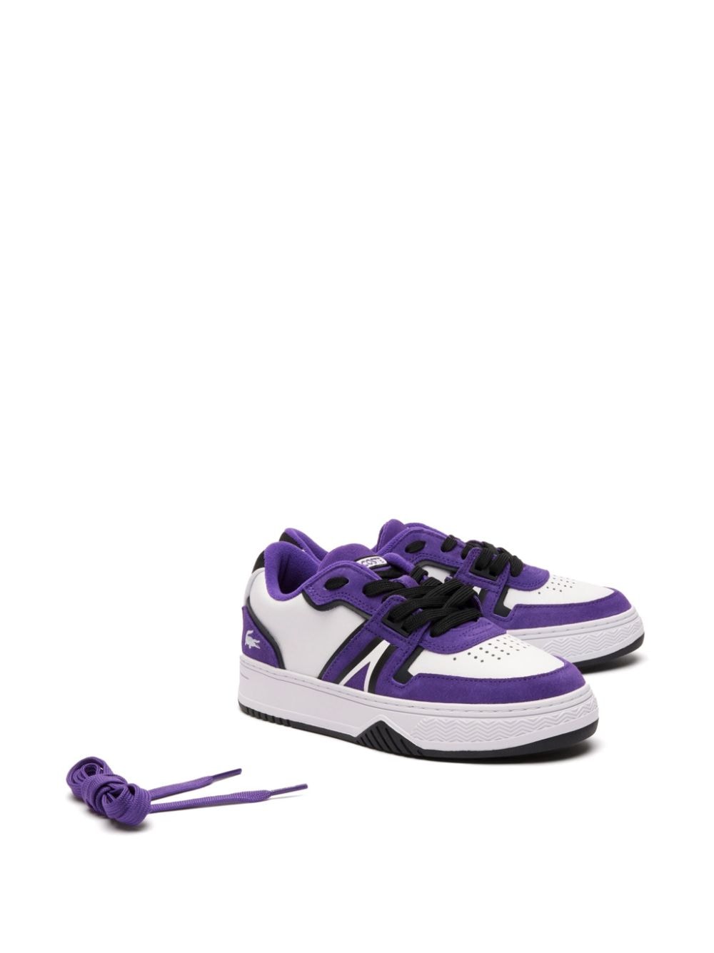 Image 2 of Lacoste logo-print leather sneakers