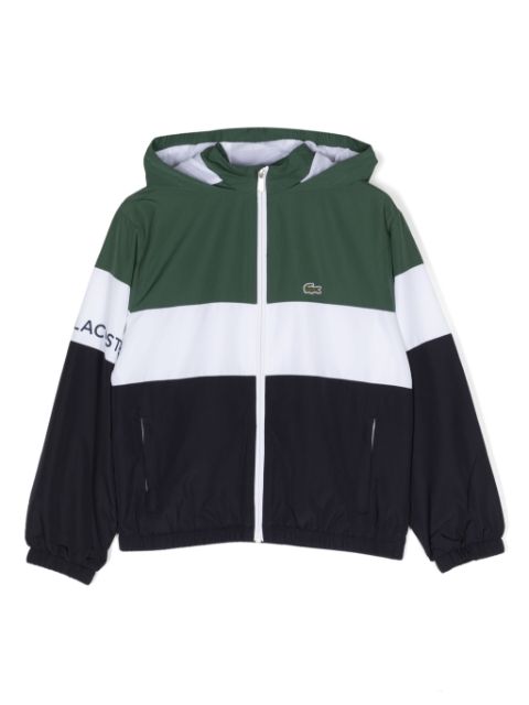 Lacoste Kids logo-patch colour-block jacket