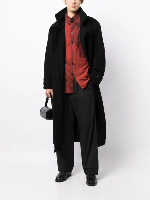 LEMAIRE Belted double-breasted Coat | Black | FARFETCH