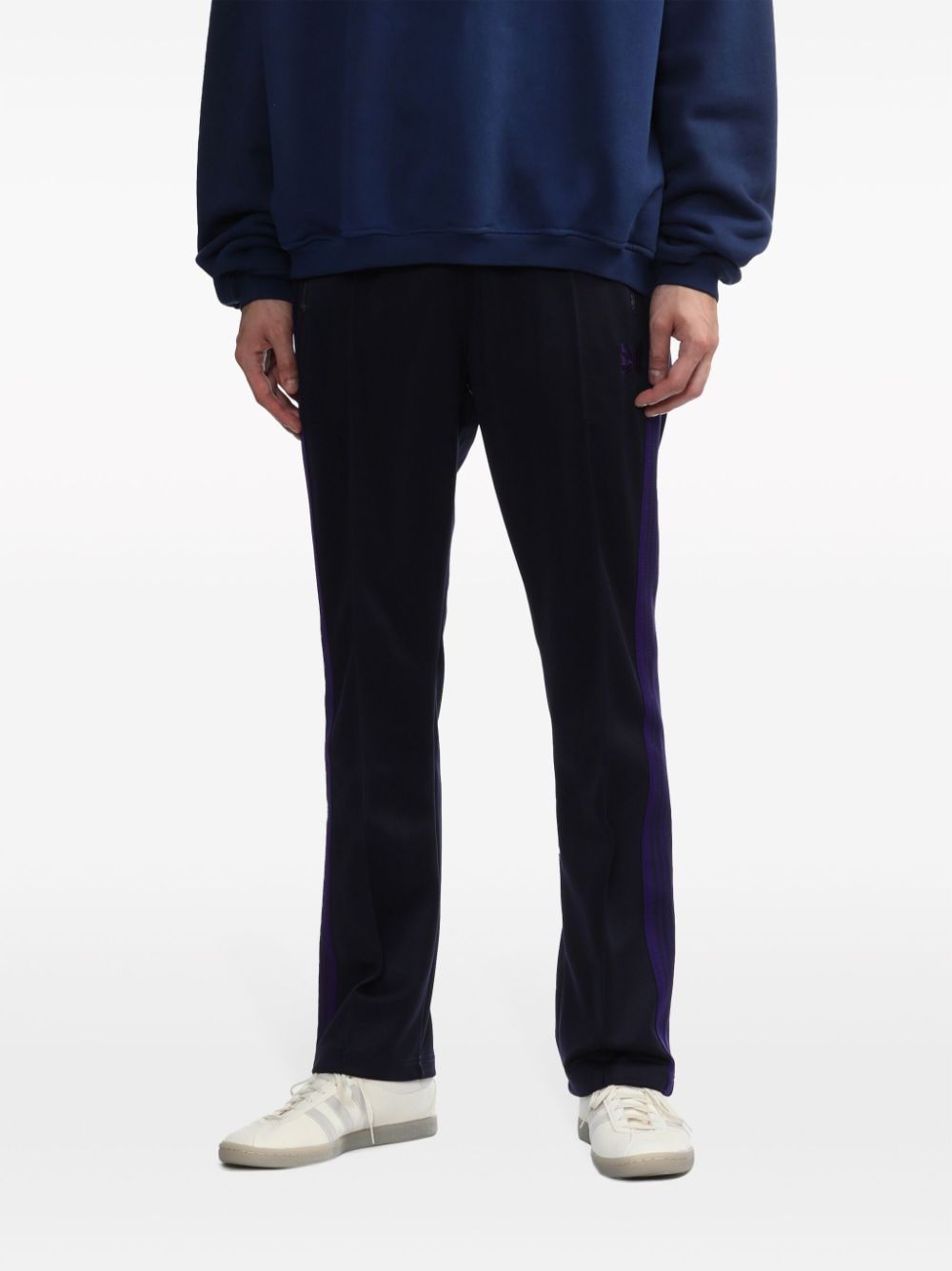 Shop Needles Logo-embroidered Track Pants In Blue