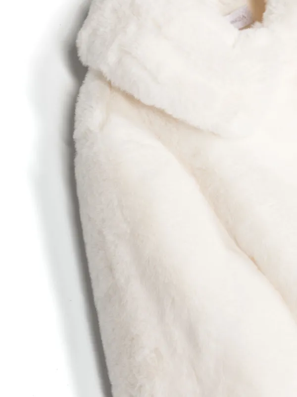 Monnalisa spread-collar Cropped faux-fur Jacket | White | FARFETCH ZA