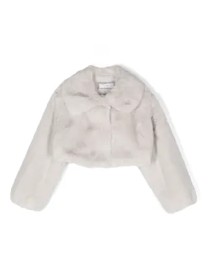 Girls grey faux fur jacket shop