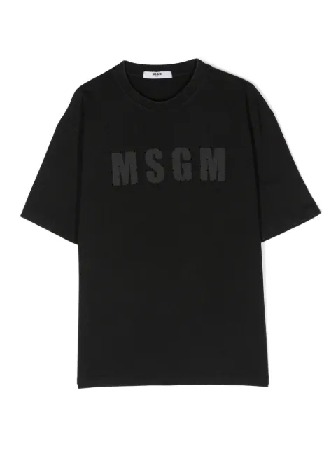 MSGM Kids logo-print rhinestone-embellished T-Shirt 