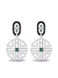 Shanghai Tang crystal-embellished gemstone-detail earrings - Silver