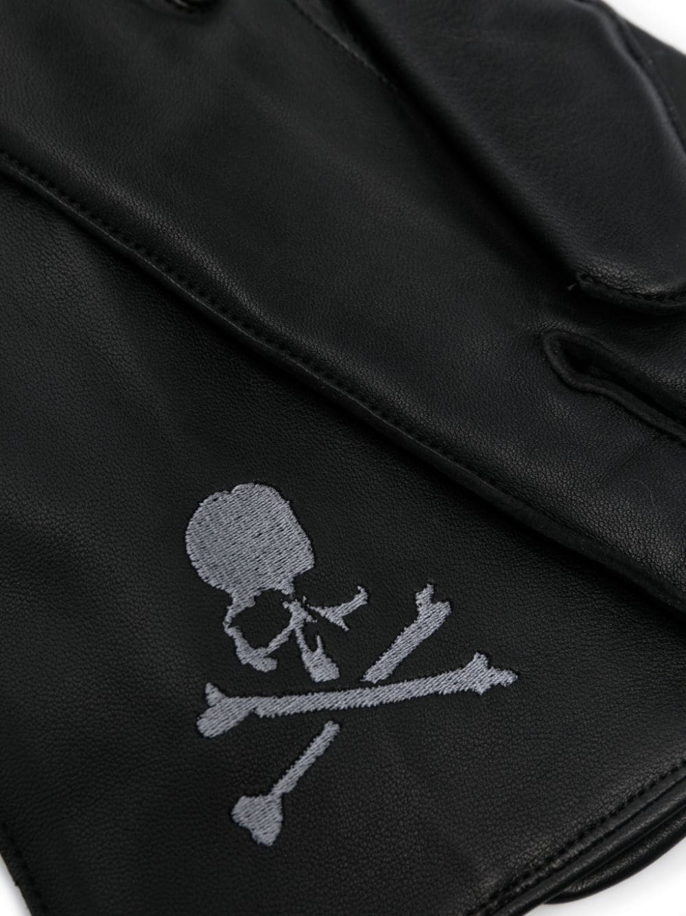 Mastermind Japan logo-embroidered leather gloves - Zwart