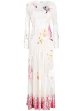 Temperley London Opera Tatoo graphic-embroidered flared dress - White