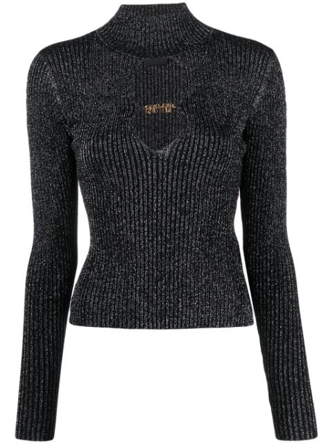 Versace Jeans Couture logo-lettering cut-out detailing jumper