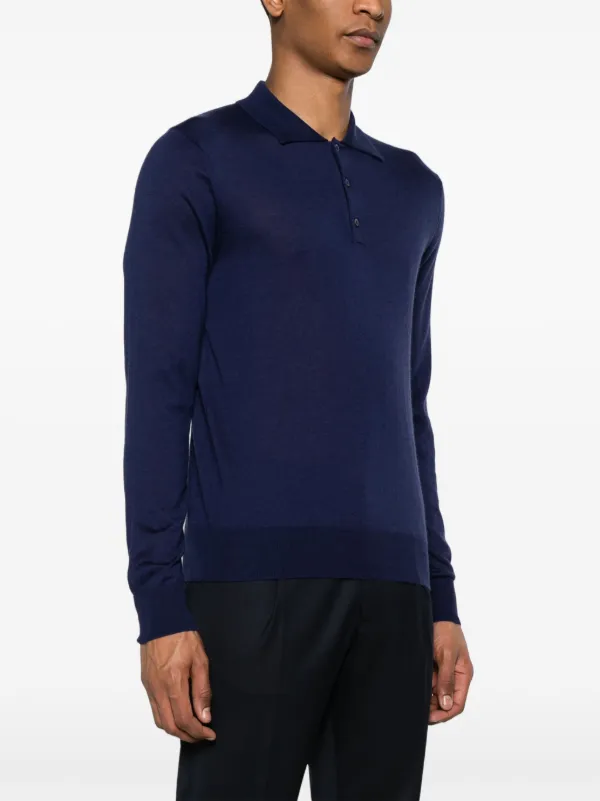 Corneliani ファインニット ポロシャツ | ブルー | FARFETCH JP