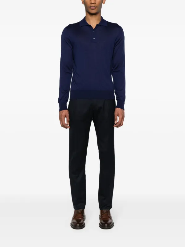 Corneliani ファインニット ポロシャツ | ブルー | FARFETCH JP