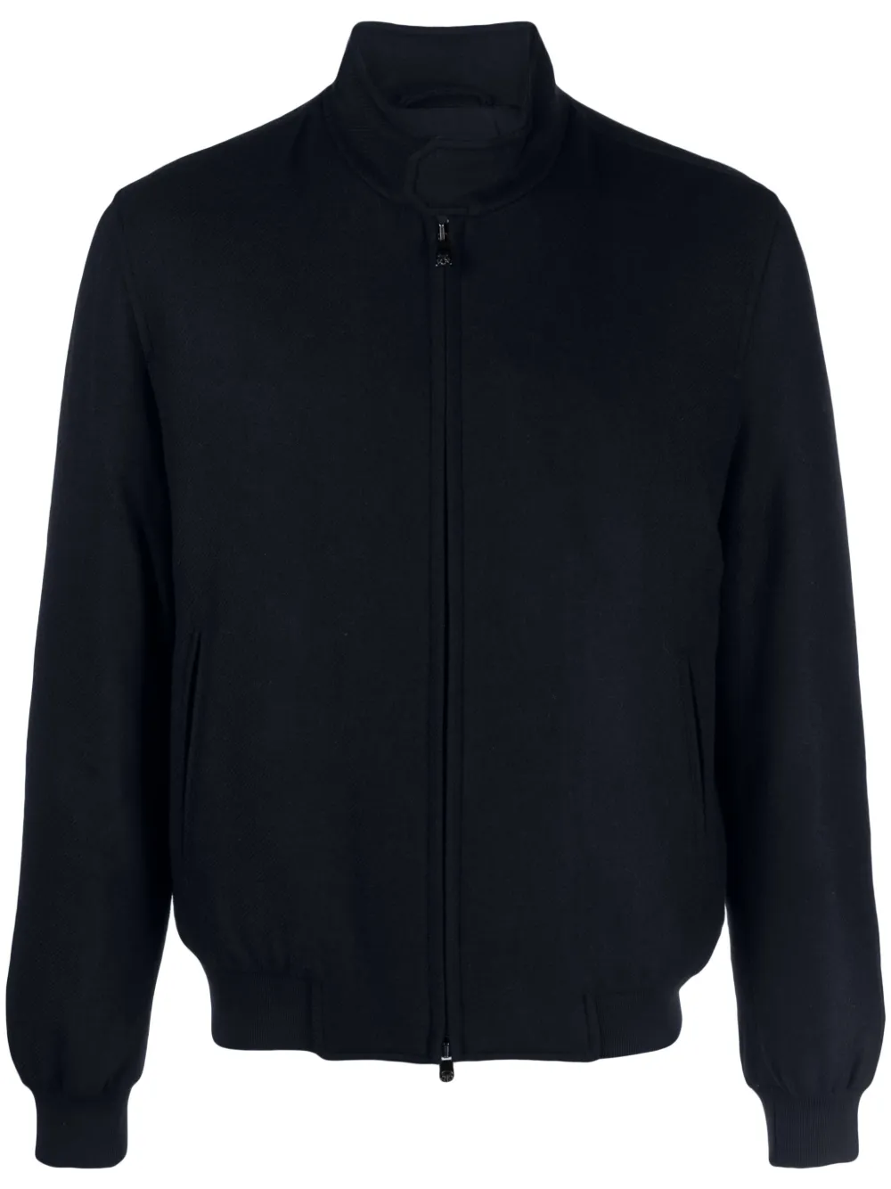 Corneliani Padded Wool Blend Bomber Jacket In Blue