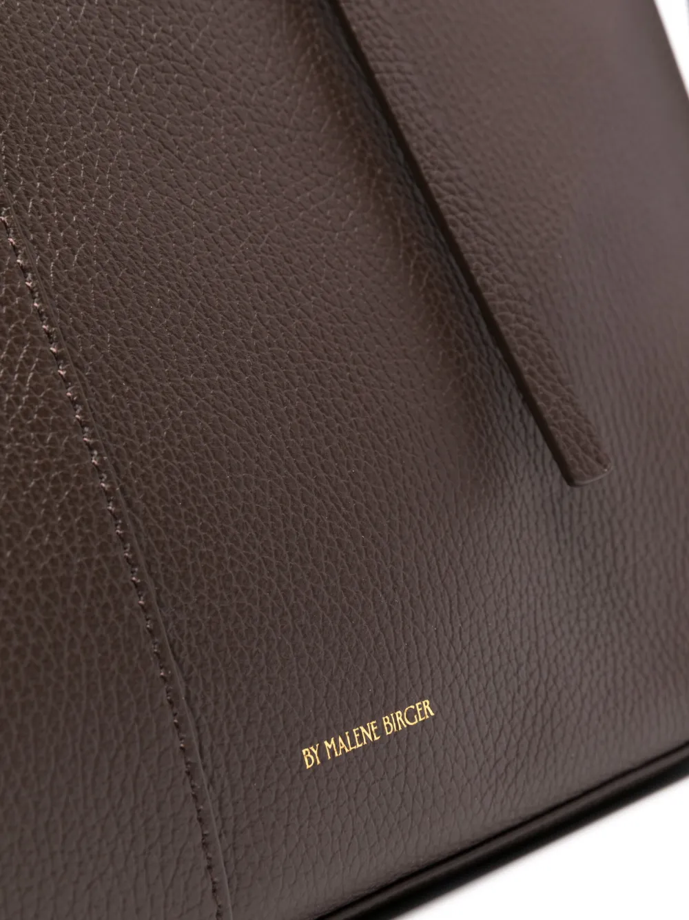 By Malene Birger Abilla Grained-leather Tote Bag In Brown