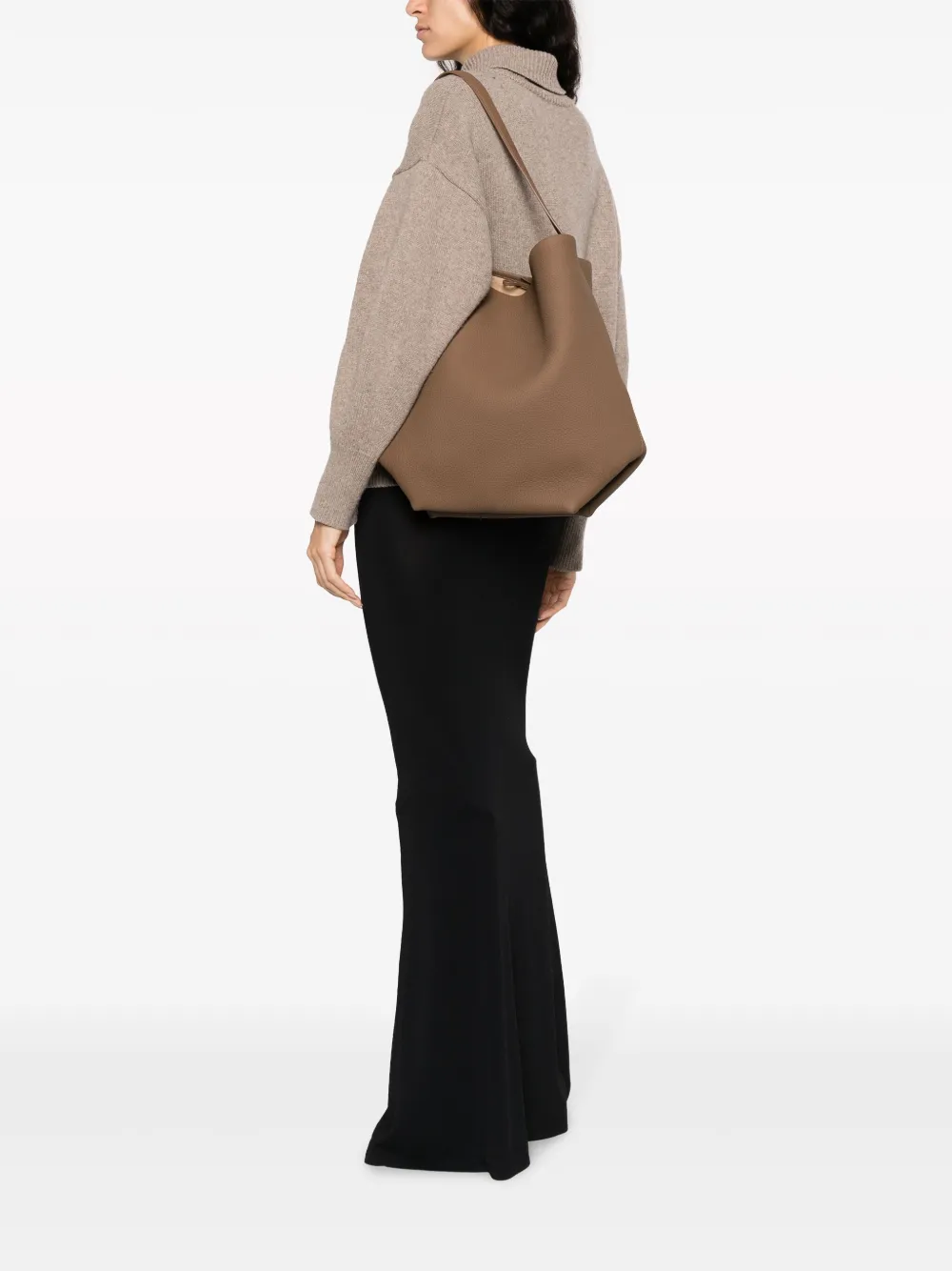 The Row N/S leren shopper - Bruin