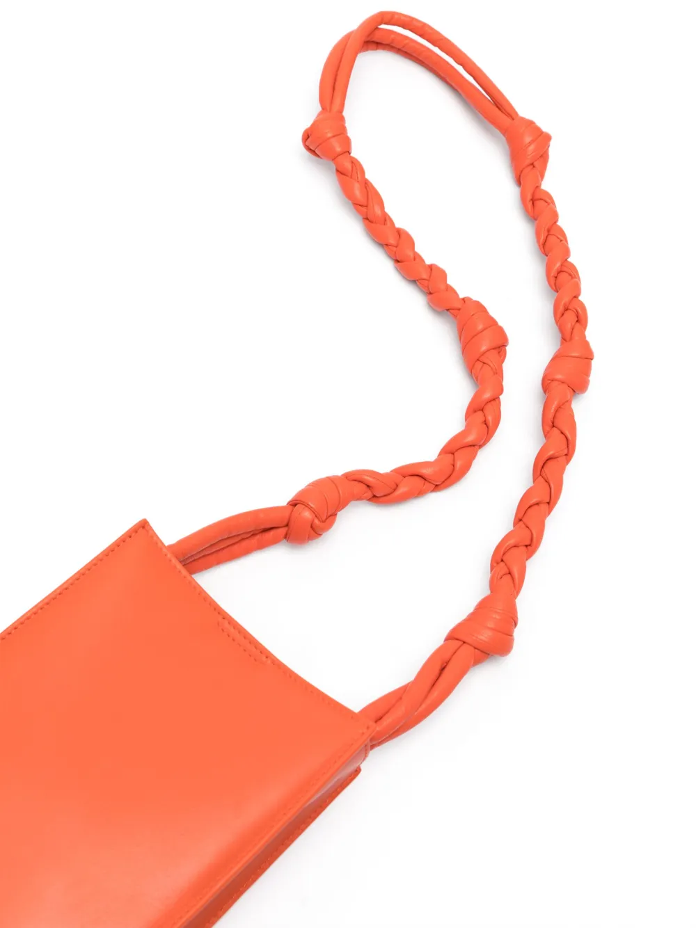 Shop Jil Sander Small Tangle Leather Crossbody Bag In Orange