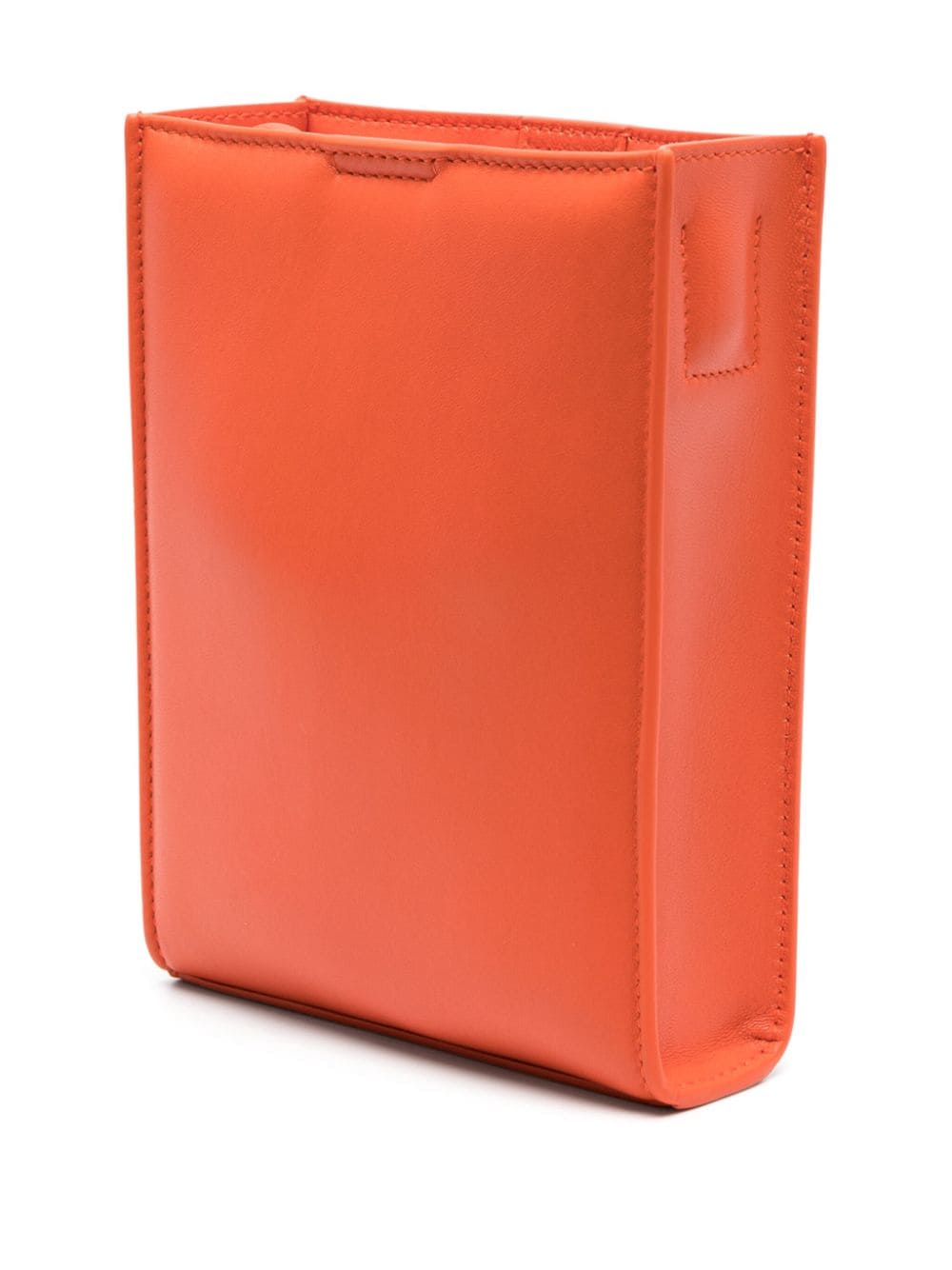 Shop Jil Sander Small Tangle Leather Crossbody Bag In Orange