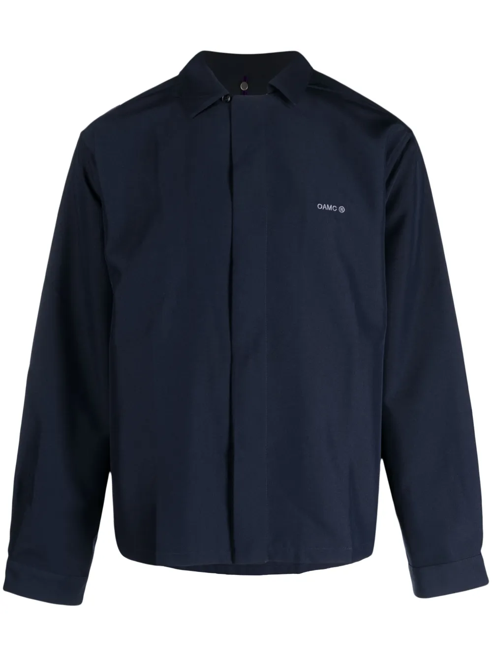 OAMC Overhemd met gespreide kraag Blauw