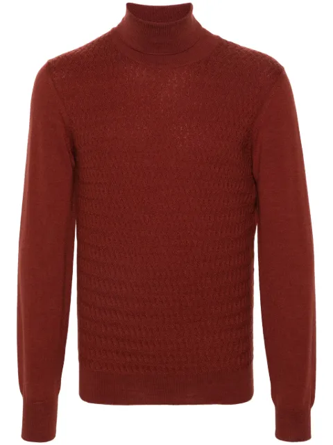 Corneliani embossed-knit virgin-wool jumper