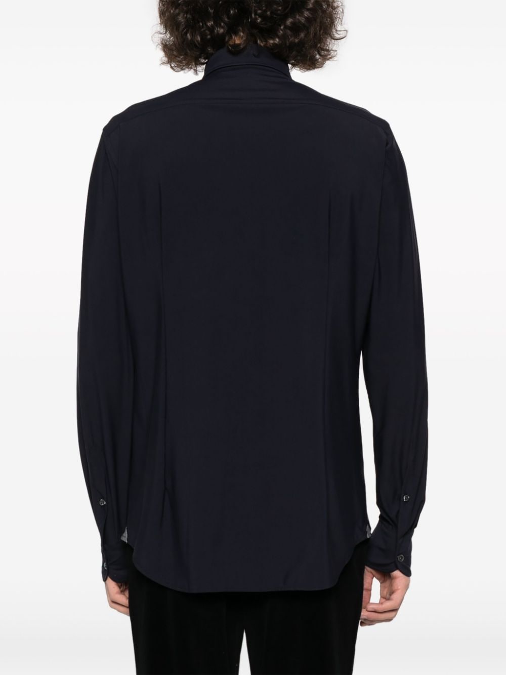 Shop Corneliani Spread-collar Button-up Shirt In Blue