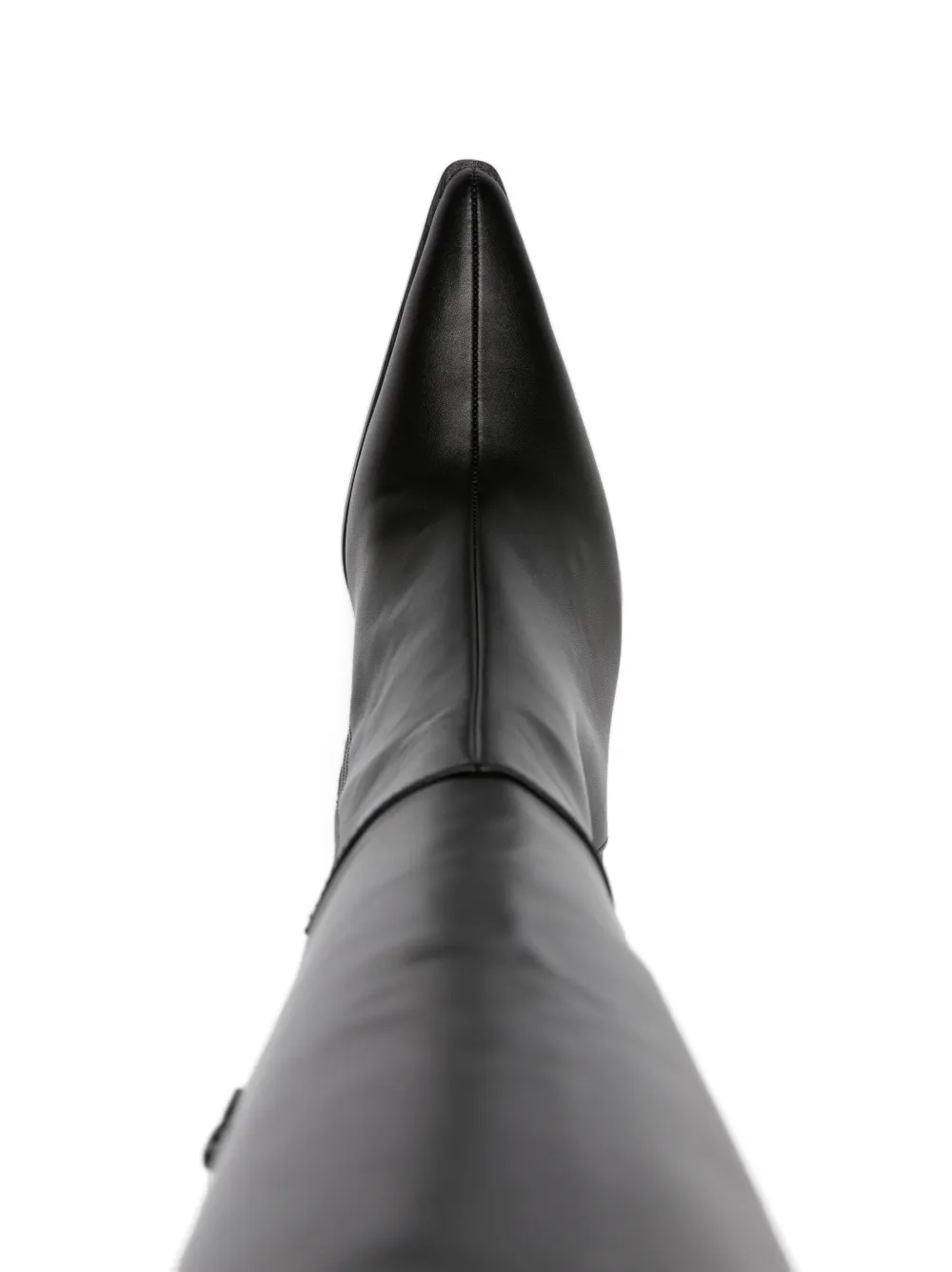 Versace Jeans Couture Pointed-toe Faux-leather Knee Boots In Black