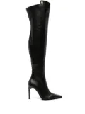 Versace Jeans Couture pointed-toe faux-leather knee boots - Black