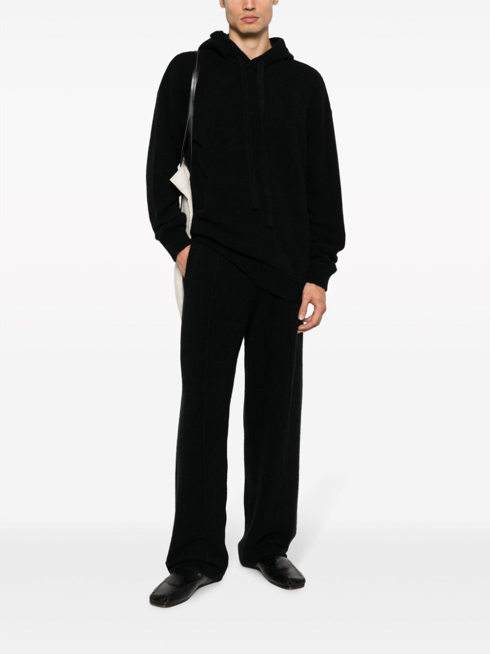 Shop Laneus Straight-leg Knitted Trousers In Black