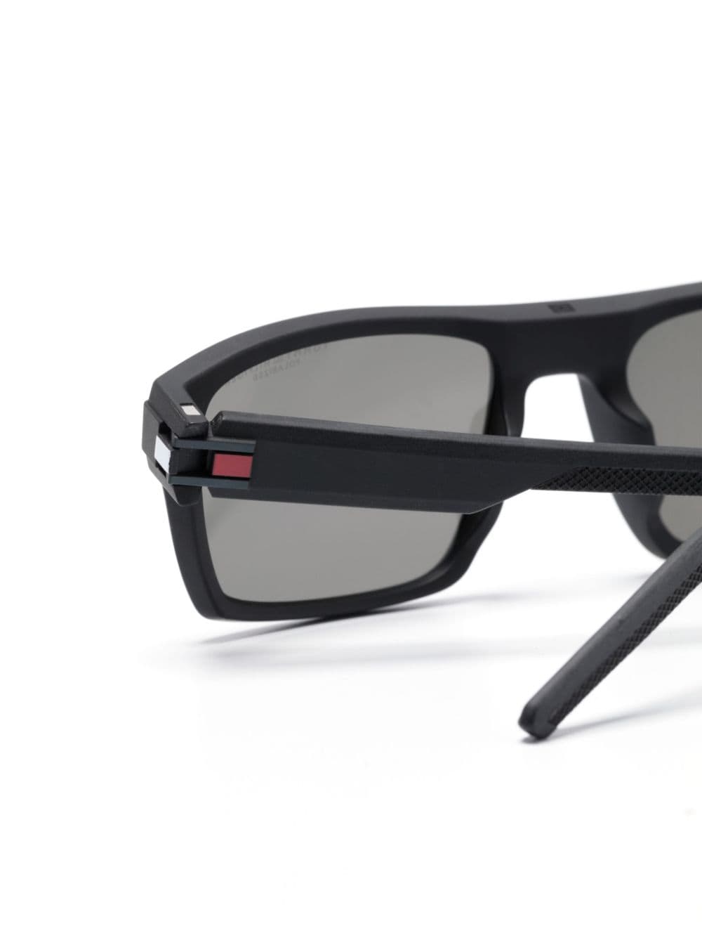 Shop Tommy Hilfiger Logo-embossed Square-frame Sunglasses In Schwarz