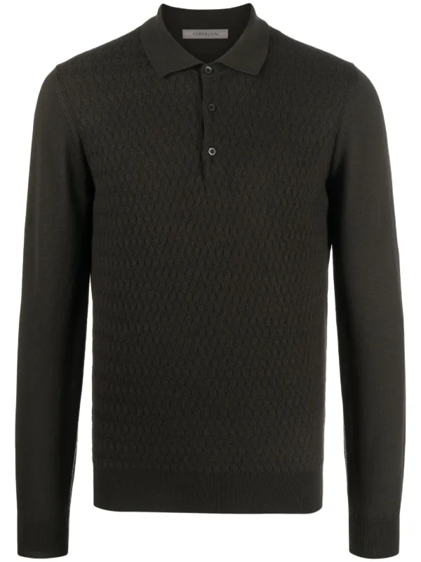 Corneliani Virgin Wool Polo Shirt in Green
