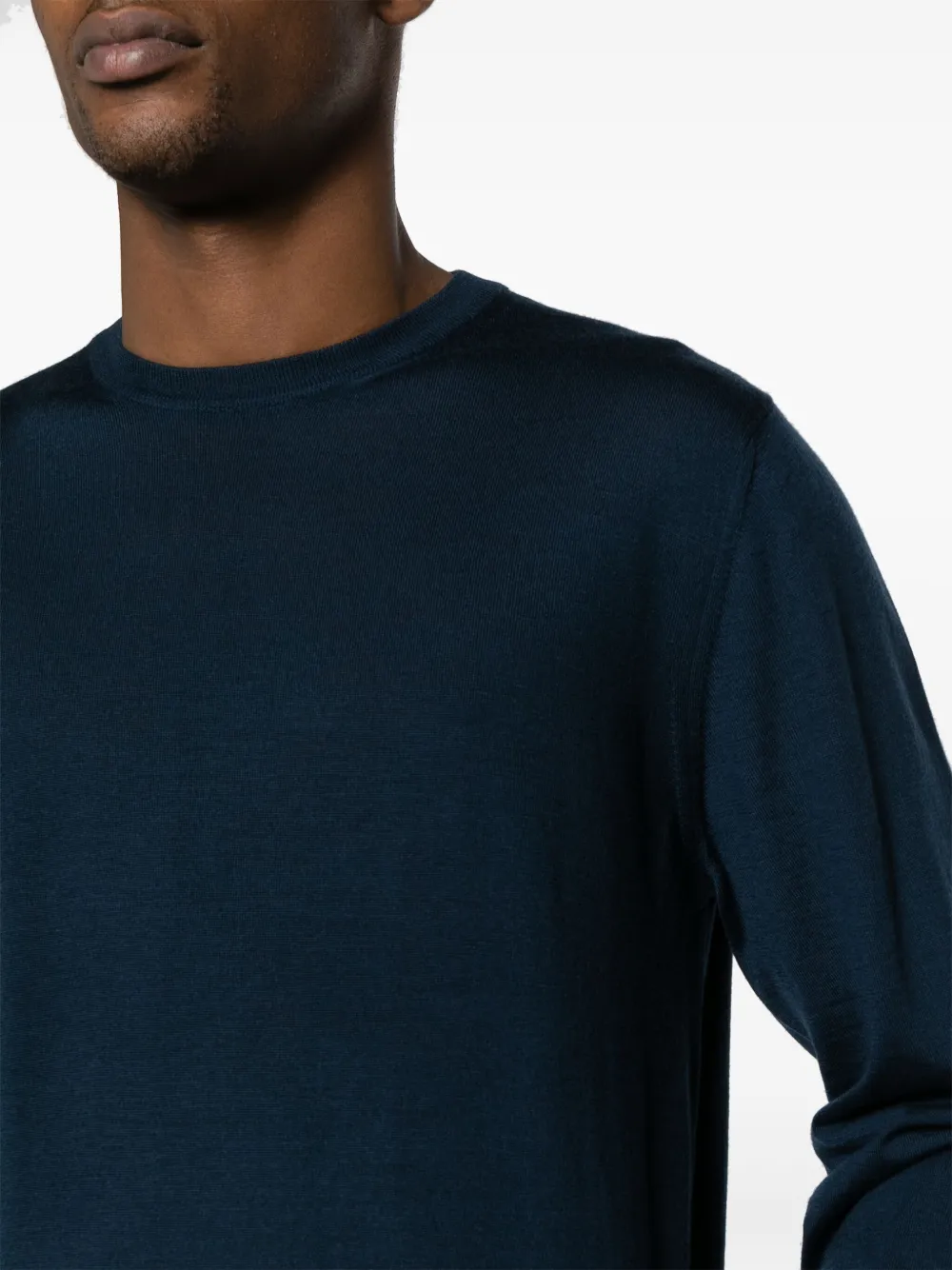 Corneliani Fine-knit Wool Jumper In Blue