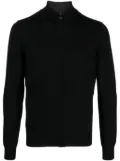 Corneliani fine-knit zip-up cardigan - Black