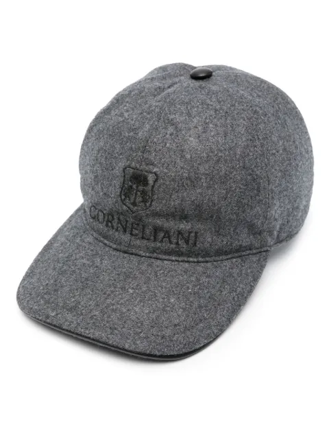 Corneliani logo-embroidered virgin wool cap