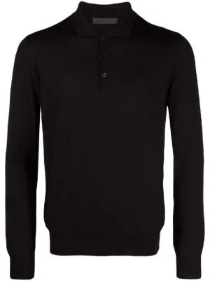 コルネリアーニ　ポロシャツ　52 Men's ice cotton and silk polo shirt with nude/brown zip