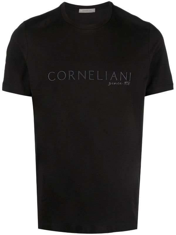 Corneliani logo-embroidered Cotton T-shirt - Farfetch