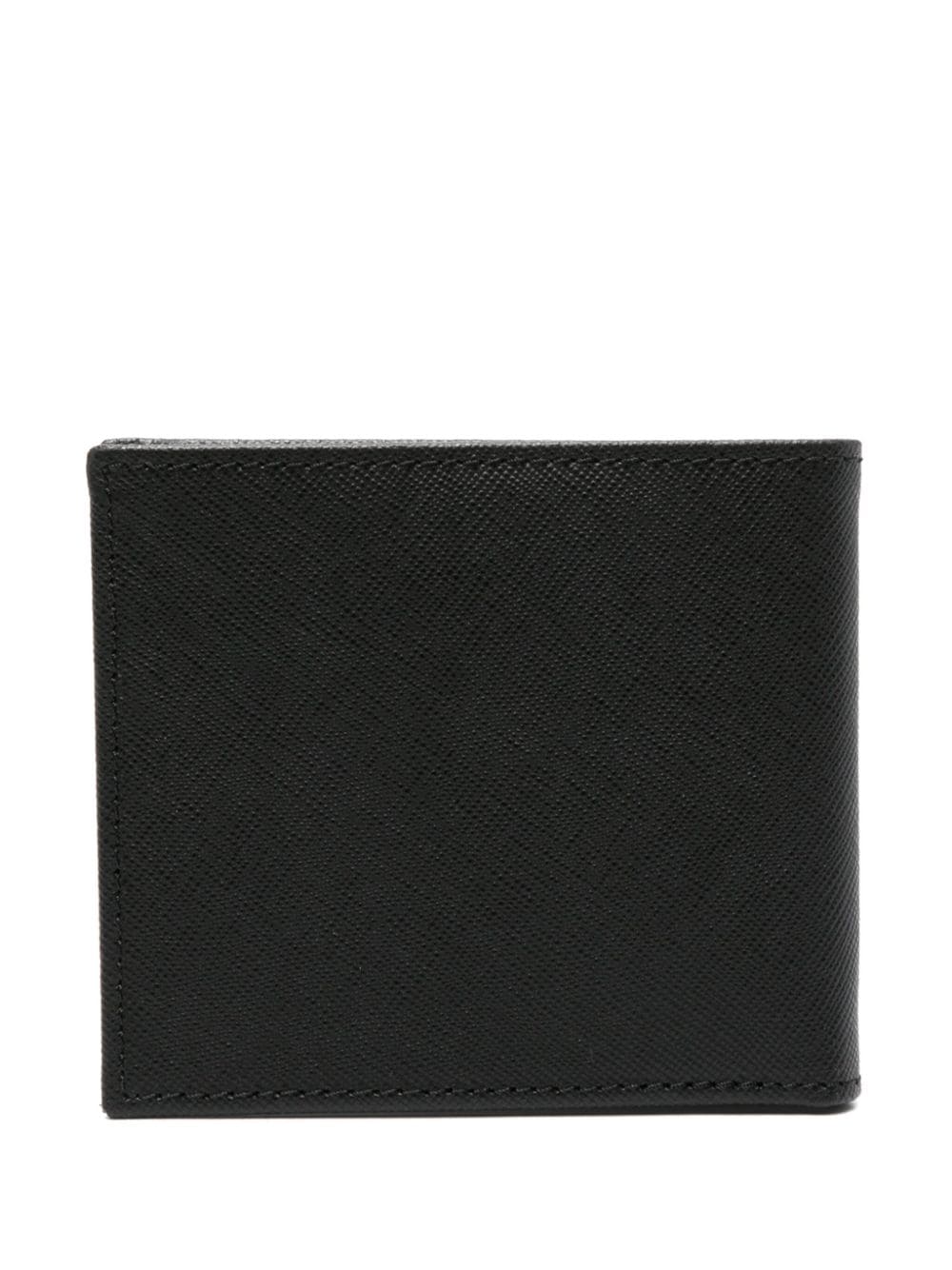 Shop Corneliani Bi-fold Grained Leather Wallet In Black