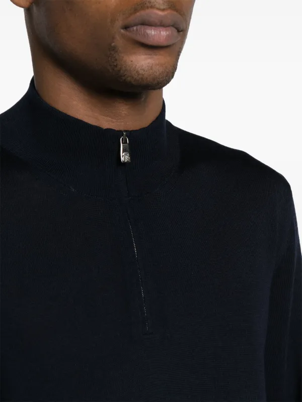 Corneliani ファインニット ハーフジップセーター | ブルー | FARFETCH JP