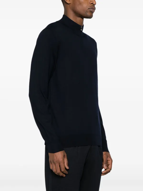 Corneliani ファインニット ハーフジップセーター | ブルー | FARFETCH JP