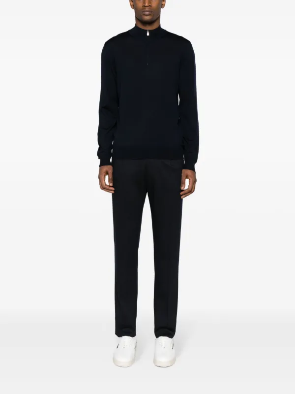 Corneliani ファインニット ハーフジップセーター | ブルー | FARFETCH JP