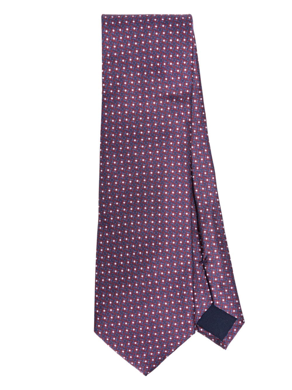 Corneliani Patterned-jacquard Silk Tie In Red