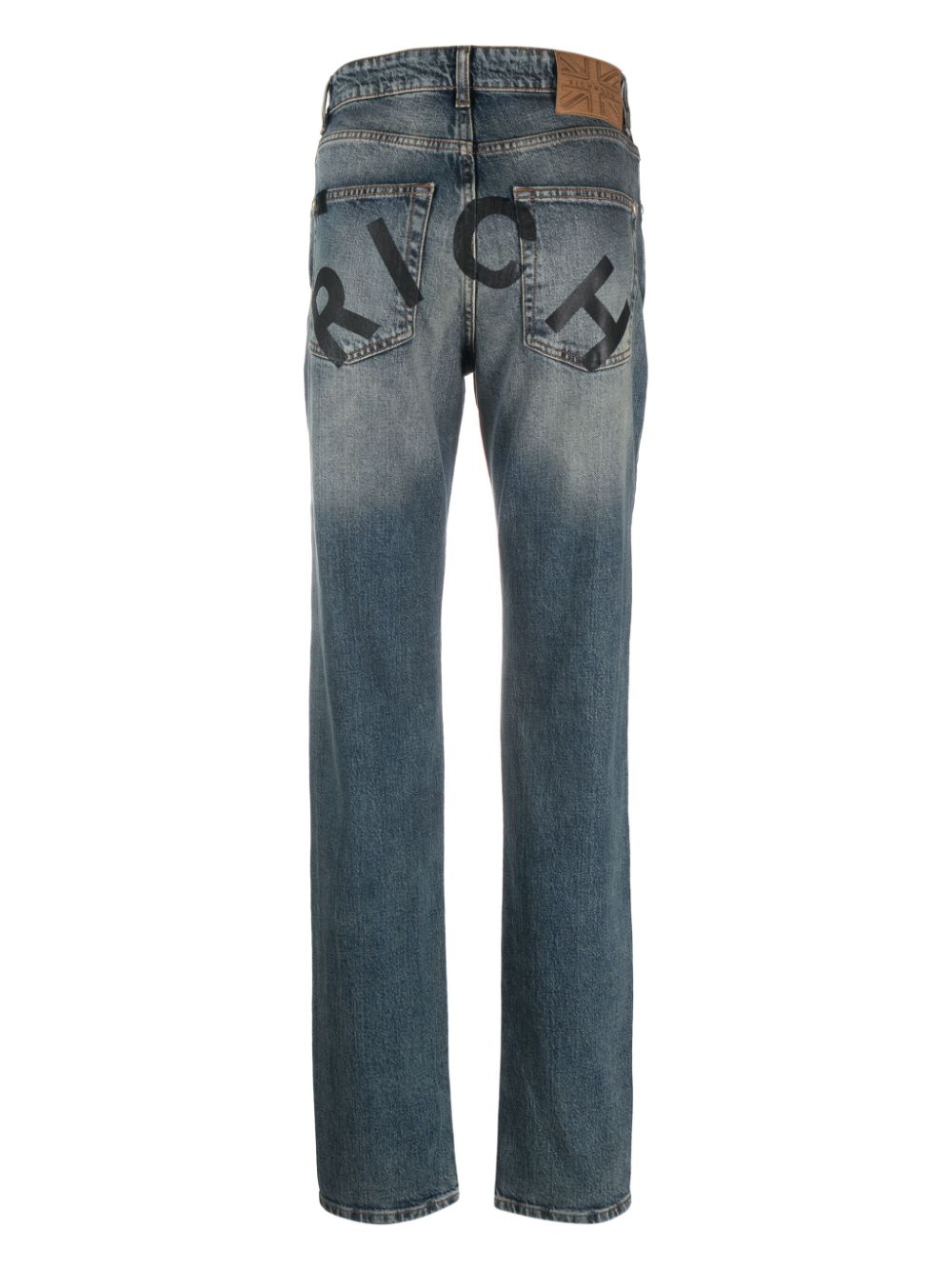 John Richmond logo-print slim-cut jeans - Blauw