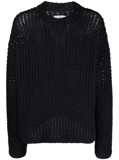 Stone Island suéter de macramé con logo estampado