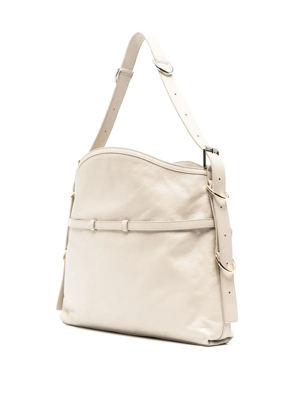 Shop Givenchy Medium Voyou Leather Shoulder Bag In Neutrals