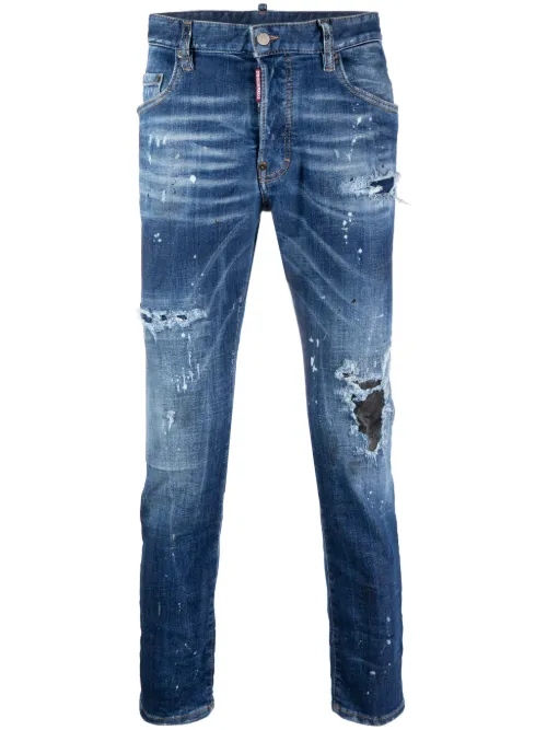 Jean slim à effet usé - DSQUARED2 - Modalova