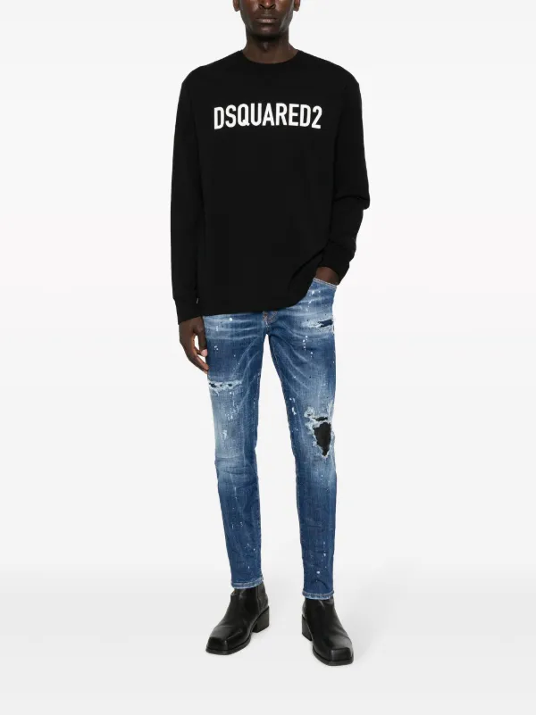 送料無料 いつまで DSQUARED2 FARFETCH | Blue | Jeans slim-cut Distressed アイドルグッズ